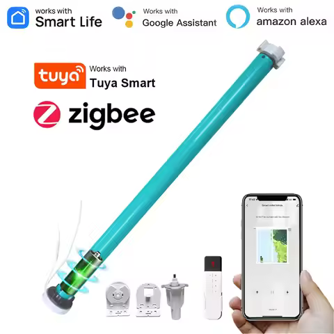 1.3N.m Battery Tuya Zigbee Roller Shade Blinds Motor For 38mm Tube Works with Smart Life APP Alexa G