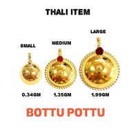 Wing Sing 916 Gold Bottu Thali Pendants / 1Pcs Loket Pottu Thaali Emas 916