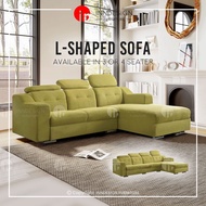 [LOCAL SELLER] 3 SEATER FABRIC/PU LEATHER L SHAPE SOFA (FREE DELIVERY AND INSTALLATION)