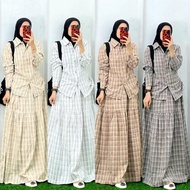 KATUN HARUKA COTTON SKIRT SET WITH LARGE PLAID - UMMU UWAIS STORE