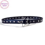 OEmperor Creative Star Eye Rivet Belt Goth Style Pin Buckle Man/woman Fashion Casual Punk Style Leat