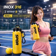 316 Stainless Steel Sports Thermos Bottle 600ml Keeps Heat 8–10 Hours