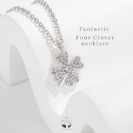 MNL Fantastic Four Clover 4-Leaf Pendant Of Fortune Fashion Necklace Real Silver Women's Jewelry Kor