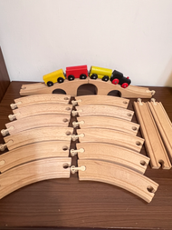 二手 ikea 木頭火車軌道組 配件全  