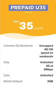 sim umobile prepaid unlimited data PLAN U35 / U40 / U50