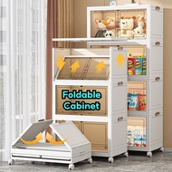 Foldable 55cm Storage Cabinet with Wheels
