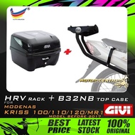 SET KOMBO KOTAK/BOX GIVI B32NB TOP CASE + GIVI MODENAS KRISS 100/110/120/MR1 HRV HEAVY DUTY RACK