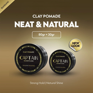 [BUNDLING] Captain Mens Care Clay Pomade Reguler + Clay Pomade Travel Size