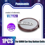 1ชิ้น Panasonic VL2020 VL 2020 3V แบตเตอรี่ลิเธียมชาร์จไฟได้พร้อมขา180องศาสำหรับ BMW กุญแจรถยนต์รีโมทเซลล์ปุ่ม