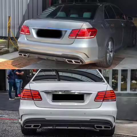 Rear Bumper Diffuser Lip with Exhaust Tip E63 Style For Mercedes Benz E Class W212 E350 2013 2014 20
