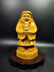 早期手工檜木雕 - 日本七福神之福祿壽神#01（廟宇/古董/收藏/檜木/擺飾/珍藏/明朝/清朝/神像/佛像）