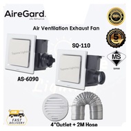 🔥FREE SHIPPING🔥 AireGard AS 6090 9020 SQ110 8" 10" inch Ceiling Air Ventilation Exhaust Fan / Kipas 
