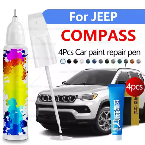 Car Paint Repair Pen For 2006-2025 JEEP COMPASS Paint Scratch Repair Accessories 4PCS White PW7 Grey