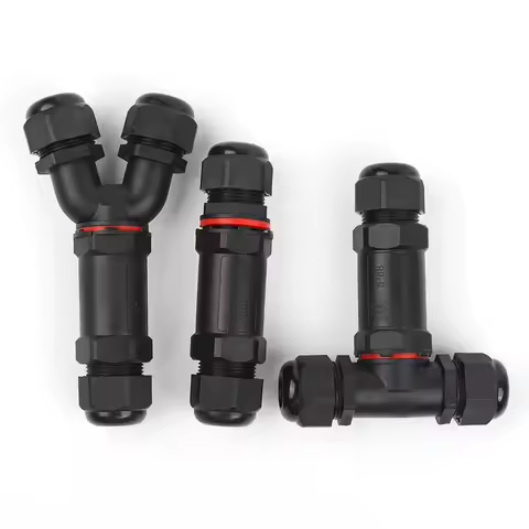 IP68 M20/M25 Waterproof Connector I/Y/T Shape LED Lighting Outdoor Sealed Wire Connector 2/3/4/5 Pin