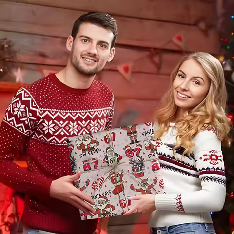 67-Sheet Christmas Wrapping Paper Roll for Kids Fun Santa & Holiday Designs Tear-Resistant Vibrant C