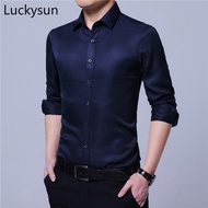 Business Shirt Men Plain Color Long Sleeved Soft Iron-free Office Shirts Soft and breathable Men's office shirt M-5XL