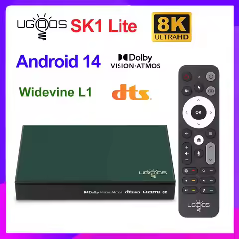 Amlogic S928X-K 1000M Android 14.0 8K Set Top Box UGOOS SK1 Lite TV BOX 4G64G Dolby Vision Audio ATM