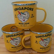 Singapore Enamel Mug Glass Stainless rim Series