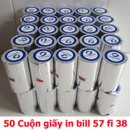 50 Cuộn Giấy in nhiệt k57 x 38 - Giấy in bill K57 bọc bạc cho máy tính tiền cầm tay máy cà thẻ Pos c