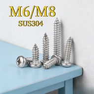 Phillips Pan Head Self Tapping Screw /Screw Plastic Wood| SUS 304 Stainless Steel  | Skru Besi M6/M8
