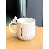 Starbucks Cup Starbucks Valentine's Day Series Bow Knot Wool Cat Ceramic Coffee High-value Mug Water Cup