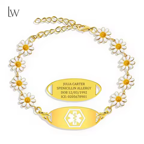 Personalized Medical Alert Bracelets Custom Medical Bracelets Personalized Medic ID Bracelet Custom 