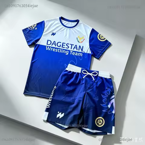 2026 Summer New Dagestan Quick-Drying Fighting Suit Kid's Wrestling Training Suit T-shirt Fighting S