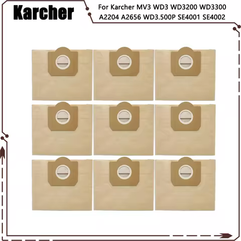 Replacement Dust Bag Hepa Filter For Karcher MV3 WD3 WD3200 WD3300 A2204 A2656 WD3.500P SE4001 SE400