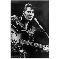 Elvis Presley with Guitar Poster Decorative Painting Canvas Wall Art Living Room Posters Bedroom Pai