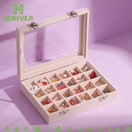 HUAYUEJI Velvet Ring Box Tray, Portable Dustproof Jewellery Organiser Storage, Exquisite Multi-funct