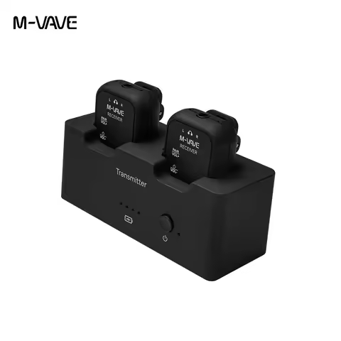 New M-VAVE WP-12 Wireless Audio Transmitter Receiver 30M Long Range 24H Battery Stereo/Mute Mode LED