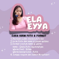 9 pcs STIKER NAMA WAJAH FOTO COSTUM CUTTING HELEM MOTOR ANAK PACAR TUMBLER TEPAK MAKAN TEMPAT MAKAN