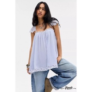 HANNIE House- Women´s Lace-Panel Flutter Sleeve Loose Hem Tank Top