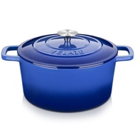 Velaze 6/7.5 QT Enameled Cast Iron Dutch Oven, Dual Handles Dutch Oven Pot with Lid, Heavy-Duty Non-