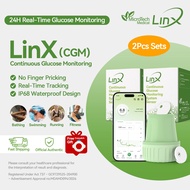 LinX CGM 2 Sets Continuous Glucose Monitor 24/7 Real-Time Blood Glucose Monitoring No Finger Prickin