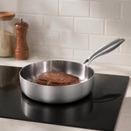 316 Stainless Skillet No Coating Stainless Steel Frying Pan Cookware Easy to Clean Cooking Utensil I