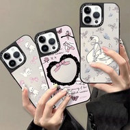 Mirror Phone Case Cute Bowknot Butterfly White Cat Swan For Samsung A23 F23 A24 A25 Samsung A31 A32 