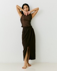 Pudee Her Home Front-Slit Skirt กระโปรงผ่าหน้า (หากของหมด/ตัดตามขนาด รอตัด 7-14 วัน)