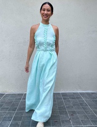 TuTTi Martina Linen Halter Neck Dress เดรสผ้าลินิน แบบคล้องคอ มีดีเทลระบายด้านหน้า ใส่ได้ทุกโอกาส เส