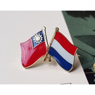 Dutch Double Flag Badge 25 In Group Taiwan VS Commemorative