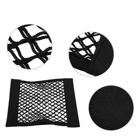 Universal Double Mesh Car Trunk Storage Net Heavy Duty Built In Storage Bag Fixed Cargo Organizer Fo