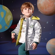 奇哥-太空漫遊防風鋪棉外套 (銀色)-2歲