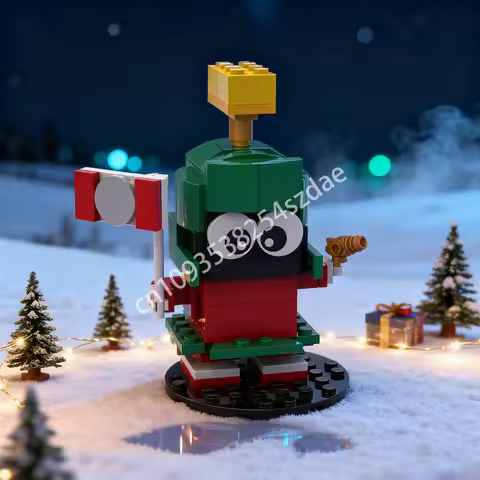 100pcs MOC Marvin The Martian Looney Tunes Model Building Christmas Gift Blocks Construction DIY Cre