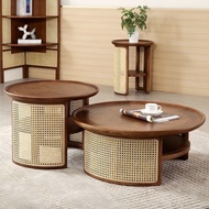 z3  Wood Coffee Tatami  Solid z3 Small Household Rattan Tea Table Storage Round B&B Living Room  Z3
