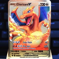 Pokemon flash card golden metal fire-breathing dragon gx vmax v ex rare metal Kaib mewtwo Pikachu game battle card collection