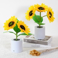 Rechargeable Sunflower Night Light Multipurpose Flower Pot Ambient Lamp For Living Room