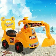 ขาไถ รถเเมคโคร เด็ก ขาไถ มีเสียงเพลง มีที่จับเข็นเด็กได้ Children's Excavator