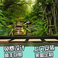 Forest Wallpaper 3d Three-Dimensional Extension Space Mural Wallpaper Decoration Living Room Bedroom