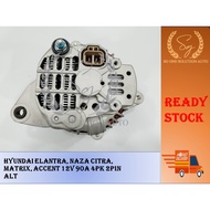 HYUNDAI ELANTRA, NAZA CITRA, MATRIX, ACCENT 12V 90A 4PK 2PIN ALTERNATOR