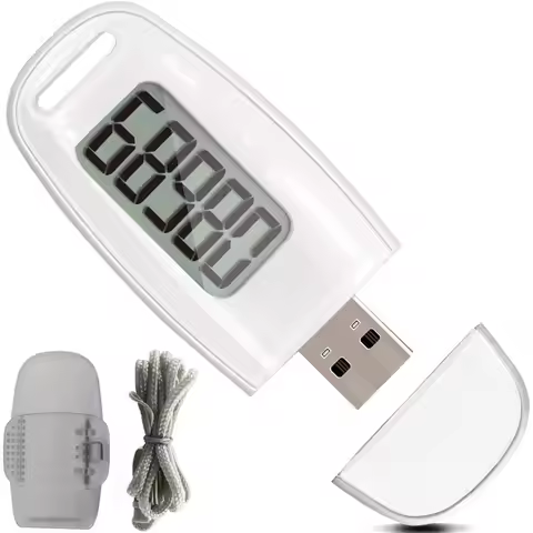 3D Pedometer for Walking, Simple Walking Step Counter USB Rechargeable Step Tracker with Backlight, 